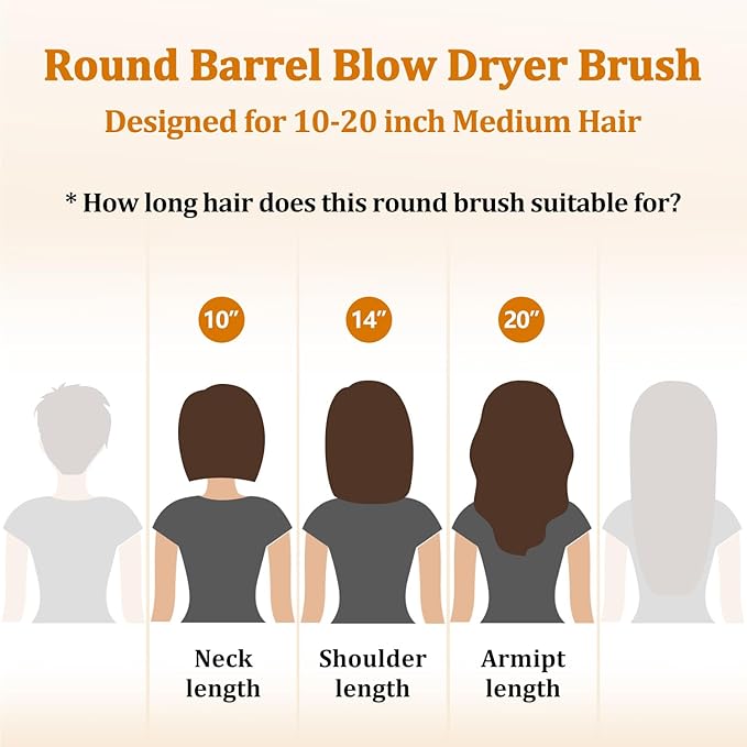 Round Hair Blow Dryer Brush - 1.2 Inch Ceramic Barrel Hair Dryer Brush for Short/Middle Hair, One Step Drying, Volumizing, Straightening and Styling, Negative Ionic Dryer Brush(Black-Brass, 1.2)