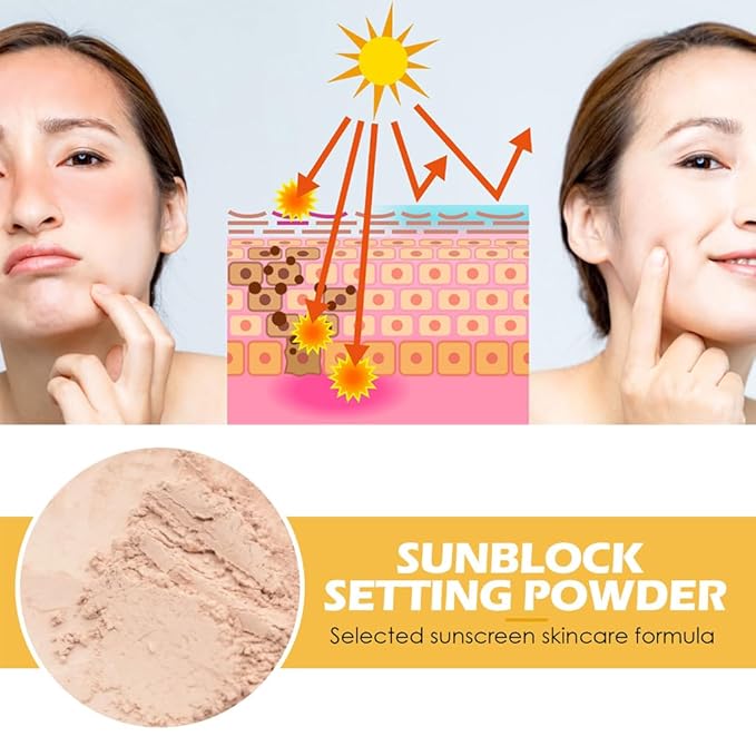 Mineral Sunscreen Setting Powder, Face Powder, Translucent Oil Control Natural Matte Finish, Lightweight Long Lasting Smooth Breathable for All Skin