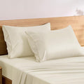 TOSMO Luxury Pillow Case Set of 2 - Cooling Viscose Derived from Bamboo - Oeko-TEX, Breathabl Silky Soft Pillow Cases with Envelope Closure (King / 20x40, Beige)
