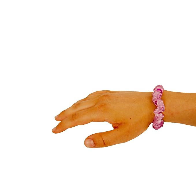 Amelia Beauty, Pink Satin Small Scrunchies, 12-Pack – No Damage Hair Ties for Women, Gentle & Durable Hair Accessories, 2.5in x 0.5in