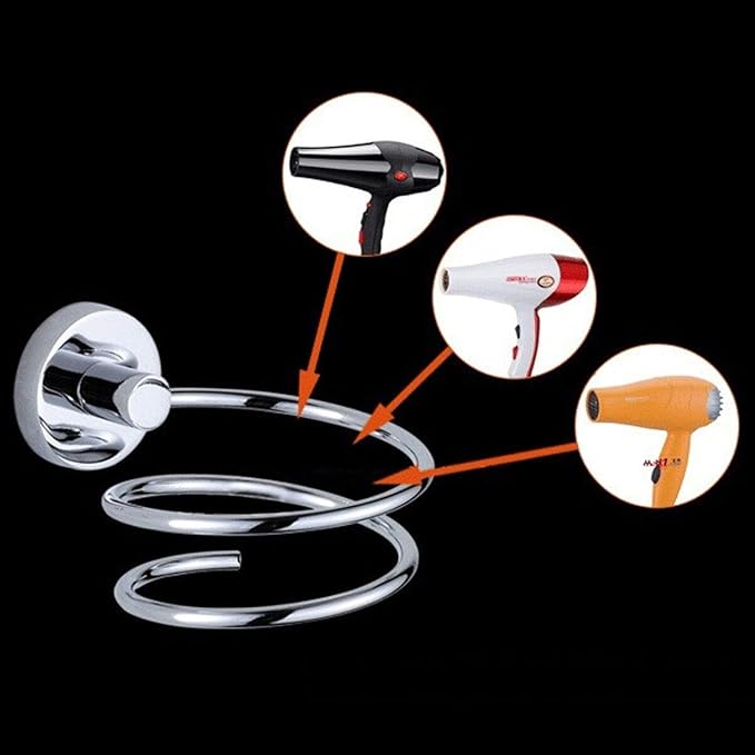Hair Dryer Holder Hair Dryer Rack blower holder Wall Mounted Stainless Steel Shelf Storage For Bathroom Walls