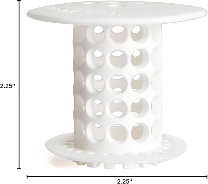 TubShroom Tub Drain Hair Catcher Strainer, White – Drain Protector and Hair Catcher for Bathroom Drains, Fits 1.5” – 1.75” Bathtub and Shower Tub Drains