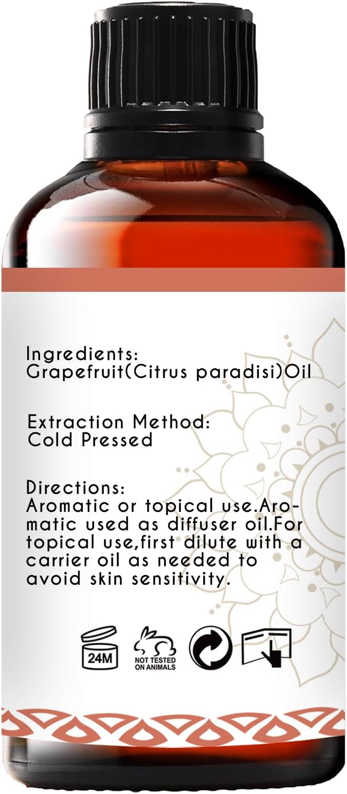 Grapefruit Essential Oil Pure Organic for Diffuser Skin Hair - 1 Oz
