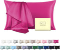 Mulberry Silk Pillow Cases for Hair and Skin King Size Silk Pillowcase with Zipper Soft Breathable Smooth Cooling Satin Silk Pillow Covers for Sleeping (Hot Pink,20"X 36",1Pcs)
