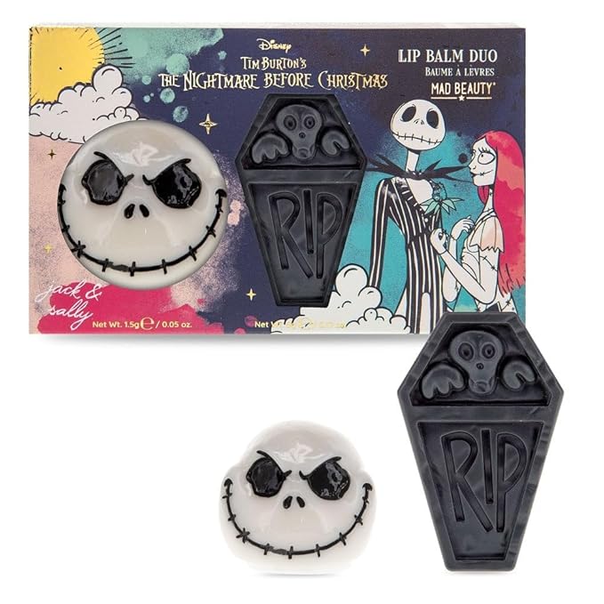 Mad Beauty Nightmare Before Christmas Mystic Lip Balm Duo | 2-Piece Set | Recommended for All Ages | Moisturizing & Fun | Perfect for Disney Fans