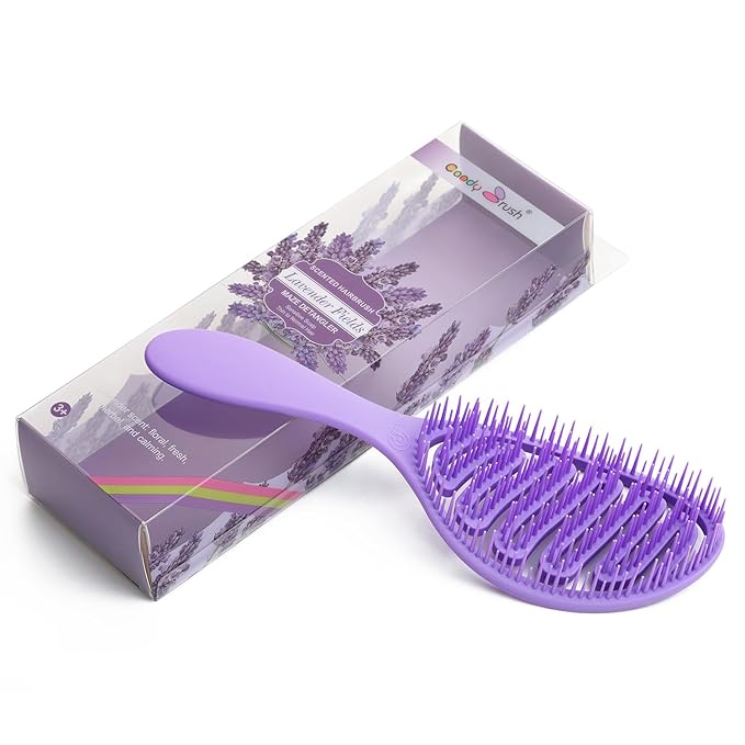 Candy Brush Scented Detangling Hair Brush for Wet or Dry Hair, Professional Vented Brush for Thick, Coarse & Curly Hair for Women and Girl. Eliminates Knots & Scalp Massage, Idea Gift