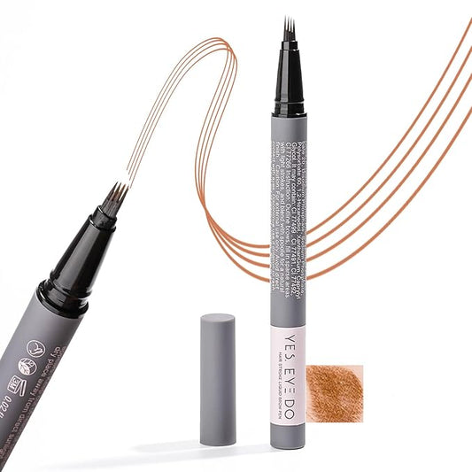 Strawberry Blonde Eyebrow Pencil with 4-Prong Micro-Fork Tip, Ultre Precise Gold Eyebrow Pen for Blonde/Red Hair, 24H Long Wear YES.EYE DO (Soft Gold-Blonde)