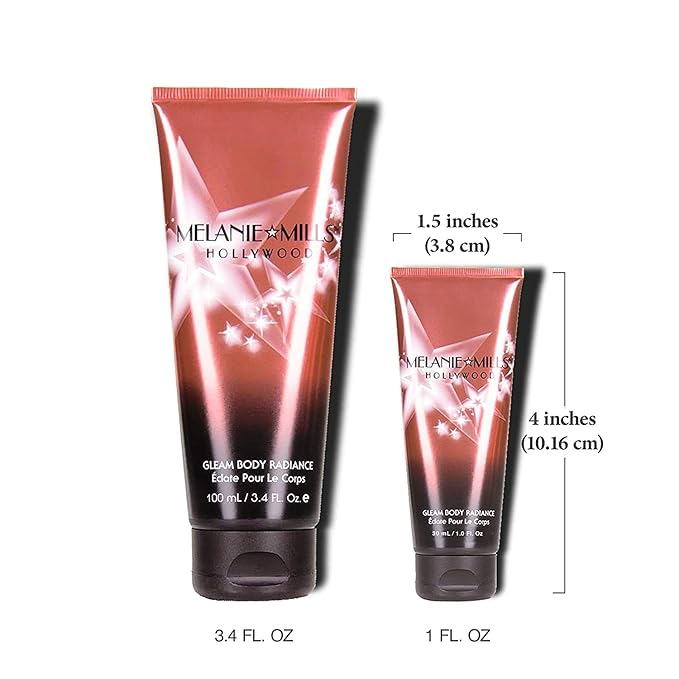 Melanie Mills Hollywood Gleam Body Radiance All In One Makeup, Moisturizer & Glow For Face & Body - Opalescence, Mini 1 fl.oz.