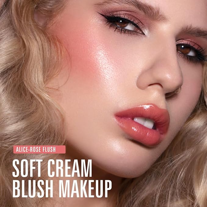 KIMUSE Soft Cream Blush Makeup, Liquid Blush for Cheeks, Weightless, Long-Wearing, Smudge Proof, Natural-Looking, Dewy Finish
