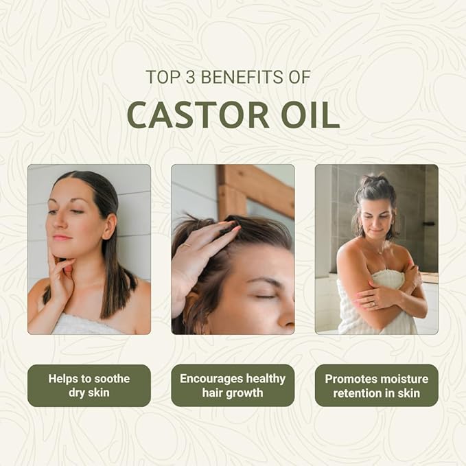 Organic Castor Oil Direct From India - Cold Pressed Castor Oil For Face, Hair Growth, Eyelash Serum, Eyebrow - Skin and Face Moisturizer and Detox - Hexane Free 4 Gallon