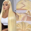 VIPbeauty 613 Lace Front Wig Human Hair Blonde 13X6 HD Transparent Lace Front Wigs for Women 200 Density Blonde Glueless 24 Inch HD Straight Lace Frontal Wigs Human Hair Pre Plucked