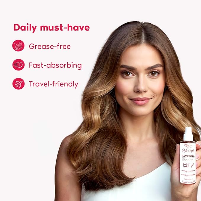 I Belli Capelli Ravenna Daily Care Kit - Aloe Vera Shampoo & Conditioner + Repair Oil – Sulfate & Paraben-Free, Deep Moisture, Breakage Reduction & Repairs Split Endsfor Dry, Damaged & All Hair Types