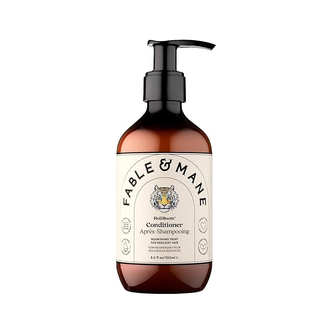 Fable & Mane Hydrating Conditioner, Nourishes Dry, Damaged Hair. Reduces Frizz with Turmeric and Coconut Oil. For Medium to Thick Hair Types