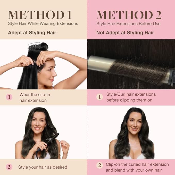 GOO GOO Clip in Hair Extensions Real Human Hair, Remy Human Hair Extensions Clip ins for Women, Natural Human Hair, 14inch 110g 7Pcs, 4A Chocolate Brown