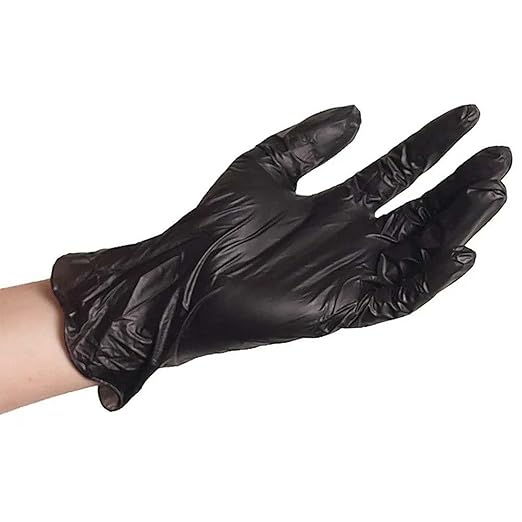 ForPro Professional Collection Disposable Vinyl Gloves, Black, Industrial Grade, Powder-Free, Latex-Free, Non-Sterile, Food Safe, 2.75 Mil. Palm, 3.9 Mil. Fingers, Small, 100-Count (Pack of 10)
