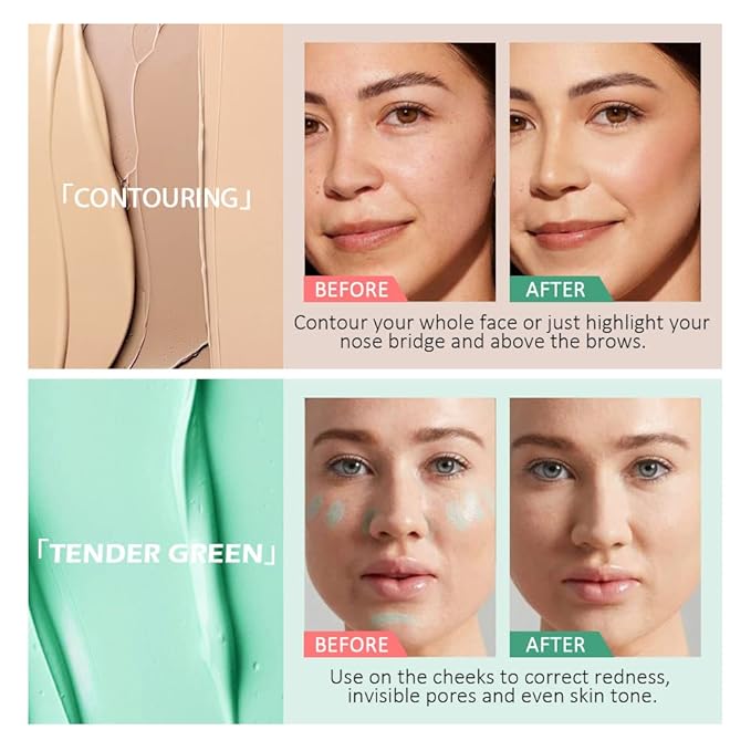 evpct 12 Color Conceal Correct Cream Contour Makeup Palette for Mature Skin Color Correcting Conceal trouble spots dullness dark circles Correct discolorations Camouflage imperfections Covers redness