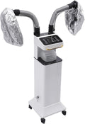 DNYSYSJ Salon Hair Steamer, White Nano Mist Hair Steamer Multi-Functional Nano Hair Color Processor Two Caps Hair Oil Machine, 650W Vertical Hair Steamer for Hair Salon Deep Hair Care Repair, Basics