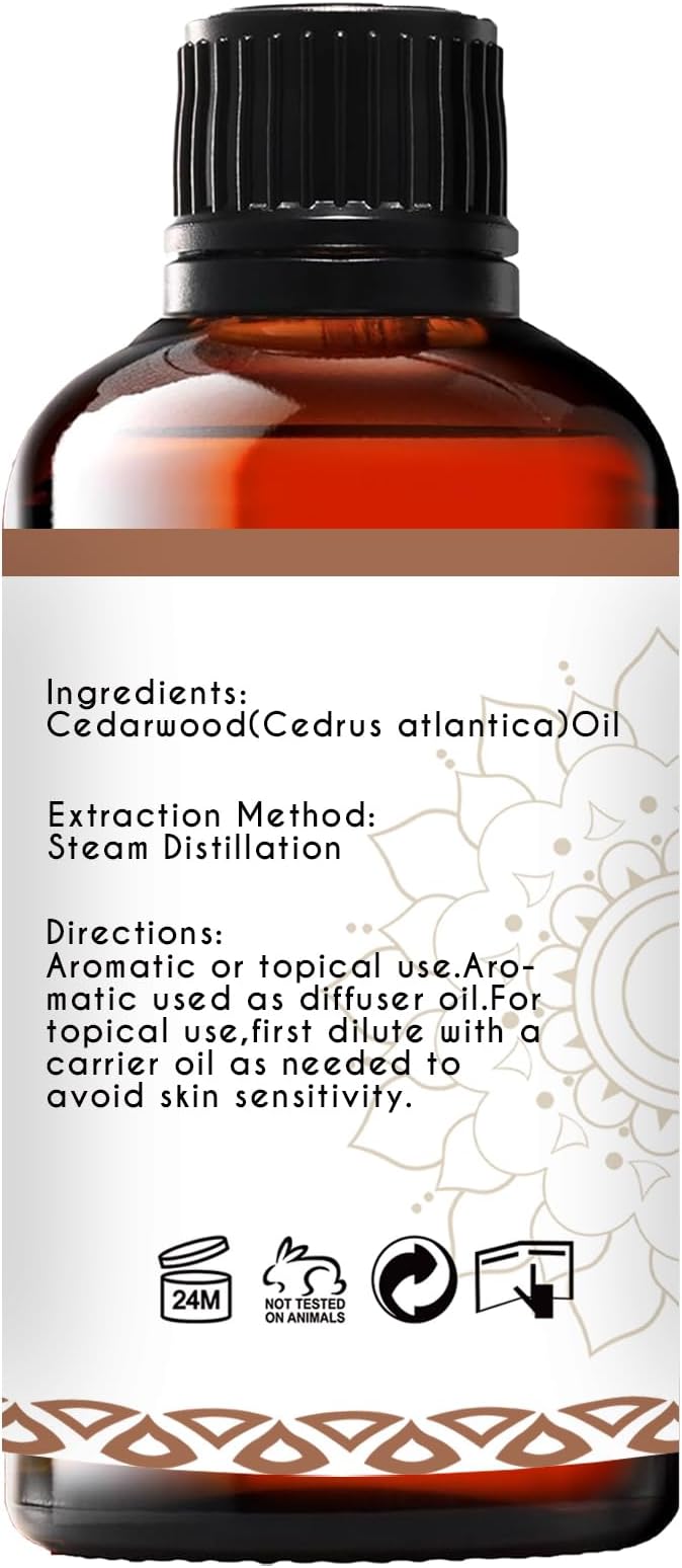 Cedarwood Essential Oil for Diffuser Room Spray Household - 1 Oz