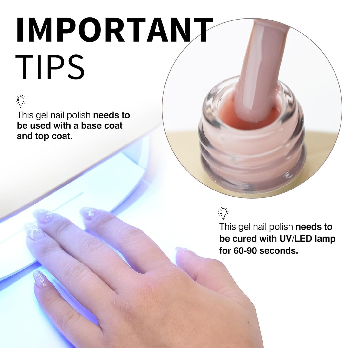 CANNI Nude Pink Jelly Gel Polish – 9ML Translucent Sheer Nude Soak-Off UV/LED Gel Nail Polish for DIY Manicure or Salon Use