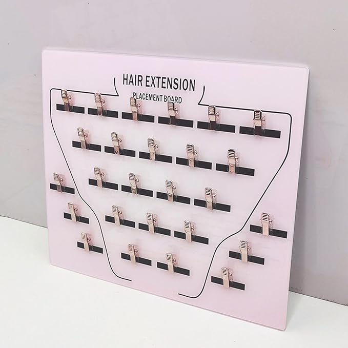Extension Holder - Acrylic Hair Extension Organizer, Styling Hair Separator Board | Hair Tinsel Storage Plate with Clip for Wig Grafting, Sectioning, and Display for Home & Salon Use