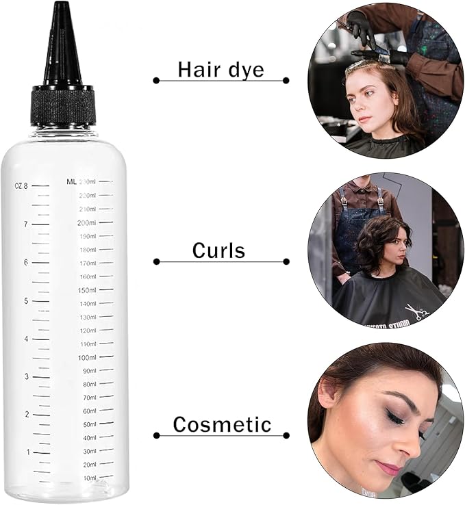 1 Pc Transparent Refillable Bottle for Hair Oil, Hair Oil Container for Scalp,Applicator Squirt Bottles for Liquids,16.9oz 500ml Plastic Squeeze Bottles With Clear Graduated Scale and Twist Top Cap