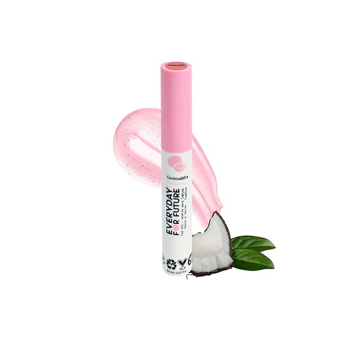 Coconut Lip Oil | Pearl Pink Lip Treatment with Coconut Oil | Moistuizing Lip Oil | Vegan & Cruelty Free Lip Oil | 99% Natural Lip Oil | Coco Loco 5 ml (Pearl Pink)