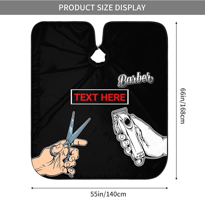 Custom Barber Cape for Men Personalized Professional Hair Cutting Cape with Text for Home Salon Barbershop