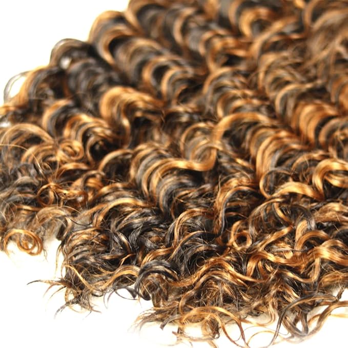 28 30 32 Inch P1B30 Bundles Human Hair Highlight Deep Wave Bundle Brazilian Virgin Remy Hair Extensions Niegmeag 2 Tone Black and Light Brown Deep Wave Bundle 300g