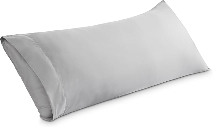 Bare Home Microfiber Body Pillow Cover - Ultra Soft & Cooling - Double Brushed - Envelope Closure - Easy Care (20''x54'' Body Pillow Cover, Cloud Grey)