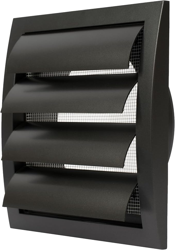 Repa Market 6 Inch Anthracite Dryer Vent Hood/Duct Cover for Walls or Ducting/ABS Plastic Grille with Flaps & Insect Screen/Exhaust and Dryer Vent Covers for Indoor & Outdoor Use