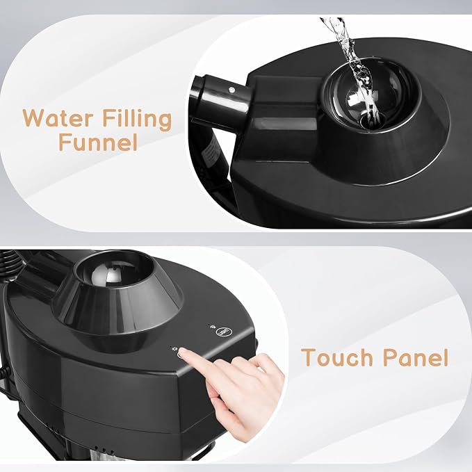 Winado 2 in 1 Professional Facial Steamer with 5X Magnification Lamp & Touch Screen, Esthetician Steamer Humidifier Face Spa Mist Steam for Home Beauty Salon, Personal Skin Care Deep Cleaning, Black