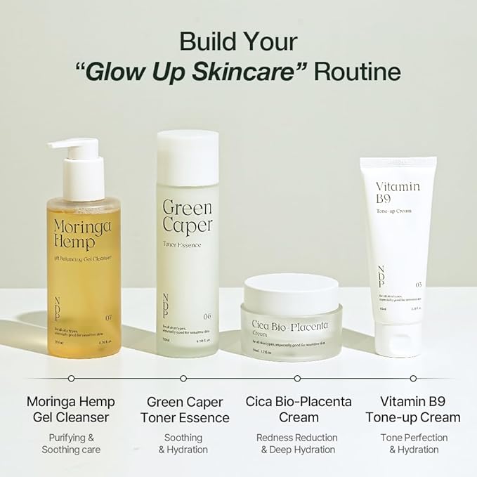 NDP Vitamin B9 Tone-up Cream, Silicone Free Face Primer for Pore Minimizing, 95% Pure Cica Extract, Breathable Skin Formula, Glass Skin & Lightweight, V-Cream Clean K-Beauty (65ml / 2.19 Fl Oz)