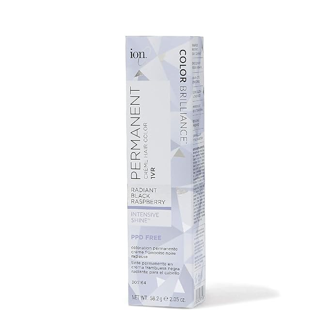 Ion 1VR Radiant Black Raspberry Permanent Creme Hair Color 1VR Radiant Black Raspberry