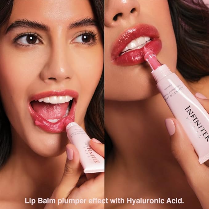 Infinitek Paris Luxury Lip Balm with Hyaluronic Acid - Hydrating Lip Gloss Plumper, Volumizing Tinted Lip Balm Makeup, Plumping Lip Gloss to Nourish & Repair Damaged Lips, 0.33 oz / 9.35 g