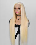 Alididi 613 Lace Front Wig Human Hair 13x4 Blonde Straight Hd Transparent Lace Frontal Wigs Human Hair Pre Plucked With Baby Hair 180% Density Blonde Glueless Wigs Human Hair 26 Inch