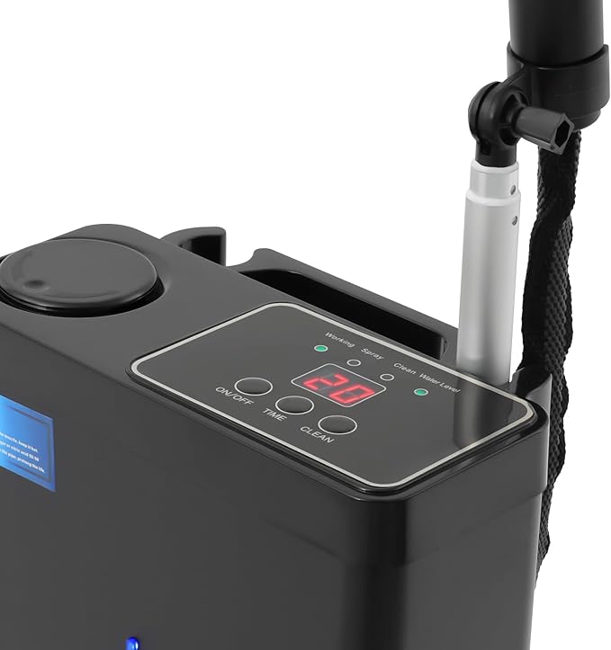 Standing Nano Mist Hair Steamer 1300W, Multifunctional Micro Mist Salon Hair Processor w/ 360°Swivel Wheels, 27oz 9-Gear Adjustable Salon Nanoscale Sprayer for Hair Deep Care(1300W Black)
