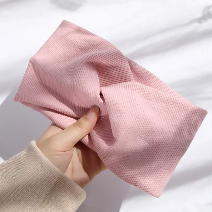 Huachi Turban Headbands for Women Trendy, Wide Women Head Bands, Fall Fashion Must Haves Thick Boho Stretchy Hair Bands Non Slip for Girls Yoga Workout Fashion Hair Accessories, Solid Color