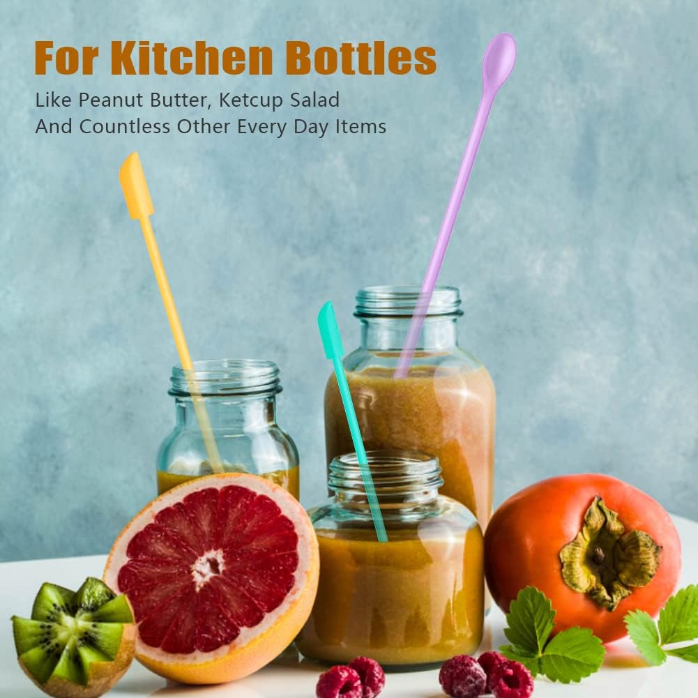 Silicone Spatula Set (6Pcs) - Mini Scraper Tool for Beauty & Food - Reach Every Last Drop, Multi-Size Spatulas for Makeup Jars, Lotion Bottles & Kitchen Containers