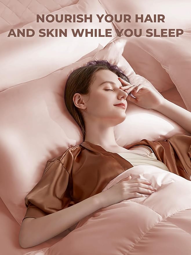 Mulberry Silk Pillowcase for Hair and Skin, SGMSILK 22 Momme Natural Silk Pillow Cases with Zipper, 6A Soft and Smooth Single Sided Pure Silk Pillow Cover (Coral Pink, Queen 20"x30")