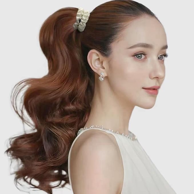 10 Pcs Small Satin Hair Ties No Damage for Women Girls Thick Thin Hair, Small Satin Scrunchies Hair Ties Skinny Hair Elastic Bands Ponytail Holders for Women Hair Accessories (Multicolor)