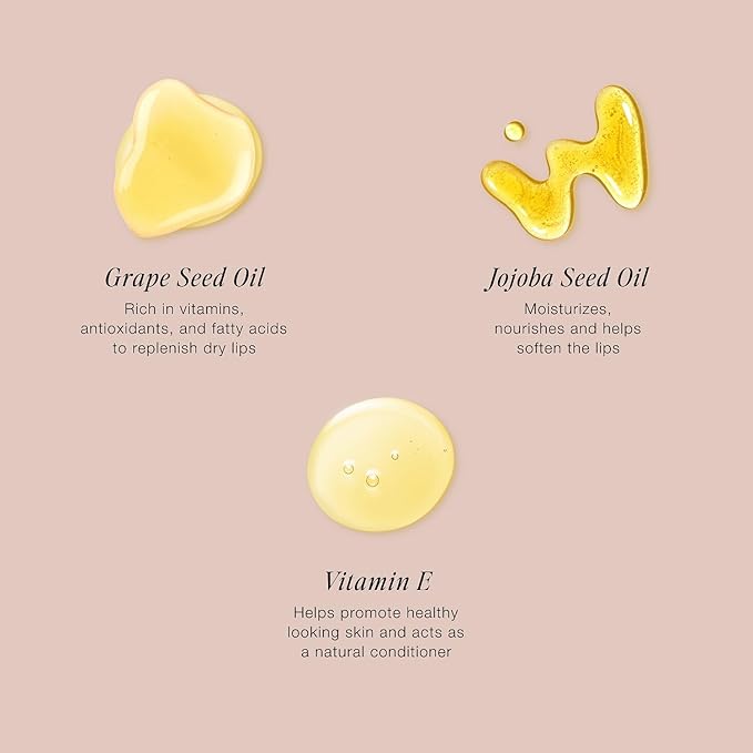 Jouer Essential Tinted Hydrating Lip Oil Gloss – Moisturizing Dry Lip Treatment Serum - Fragrance Free Tinted Lip Oil - Jojoba Seed Oil and Apricot Oil Formula