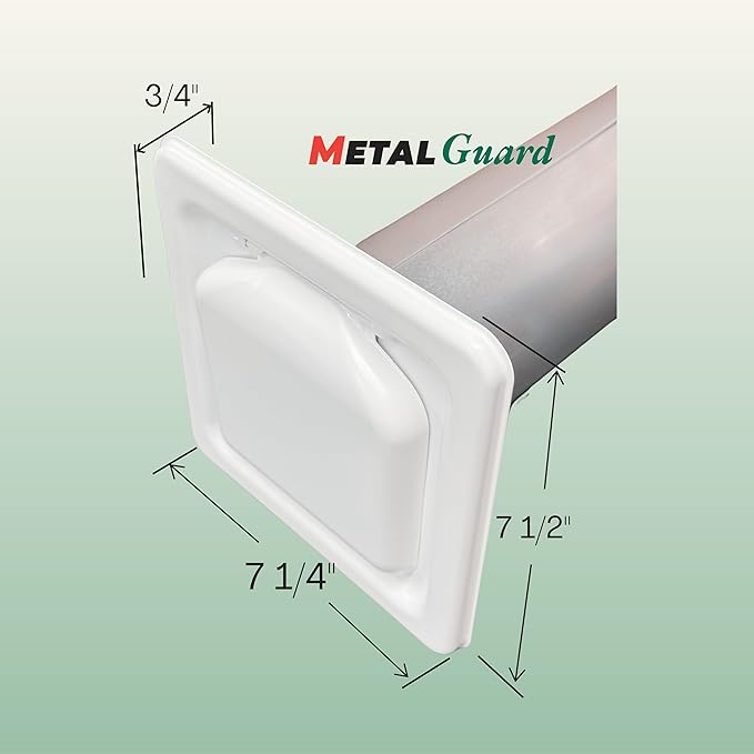 NO-PEST VENT MetalGuard, Dual Door Dryer Vent Cover Outdoor 4 Inch, Powder-Coated Heavy Duty Steel, Pest Proof, Rust Resistant, Safe & Efficient Vent Cap (Onyx, STEEL 4" W/O Duct Tube)