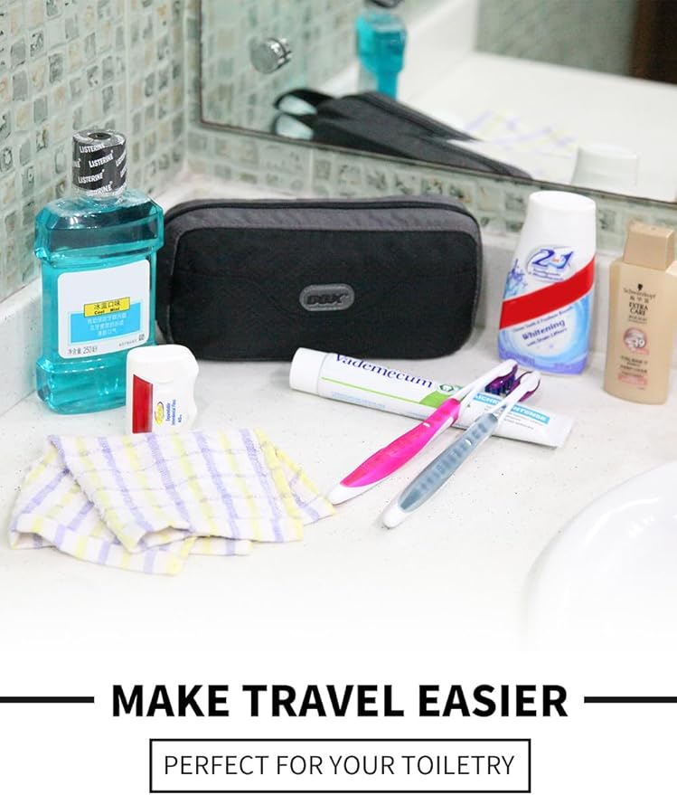 GOX Travel Toiletry Bag Dopp Kit Case for Men Multifunction Packing Organizer Pouch(Black)