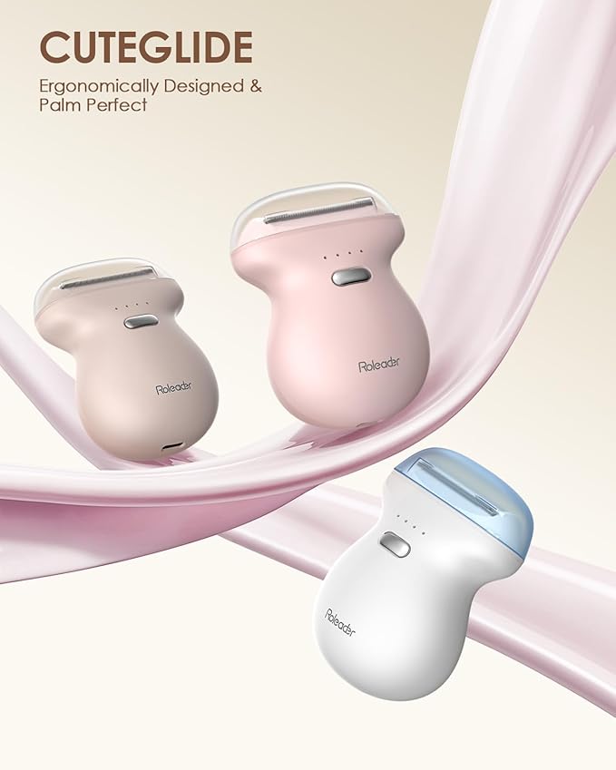 Mini Body Hair Trimmer for Travel, Womens Electric Shaver Type-C Rechargeable Hair Removal Razor with LED Display, Waterproof Wet/Dry Home Use, On-The-Go White