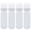 ELANE 4 Pcs Root Comb Applicator Bottle 6oz,Hair Oil Applicator Bottle for Hair,Oil Comb Applicator Hair Bottle Applicator for Hair Dye Shampoos Hair Salons Camping Traveling(White)