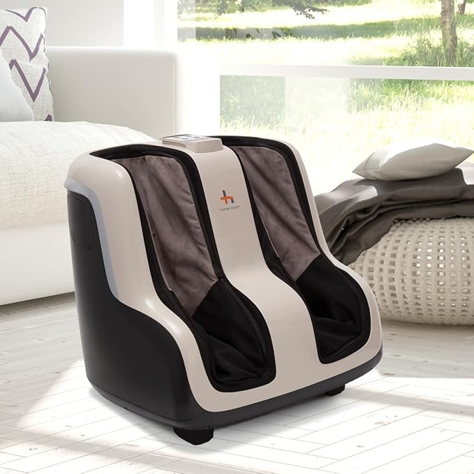Human Touch Reflex SOL Foot & Calf Massager w/Heat - Plantar Fasciitis Relief + Circulation + Shiatsu Deep Kneading + Vibrating for Stress + Compression - Adjustable for Women and Men up to Size 12