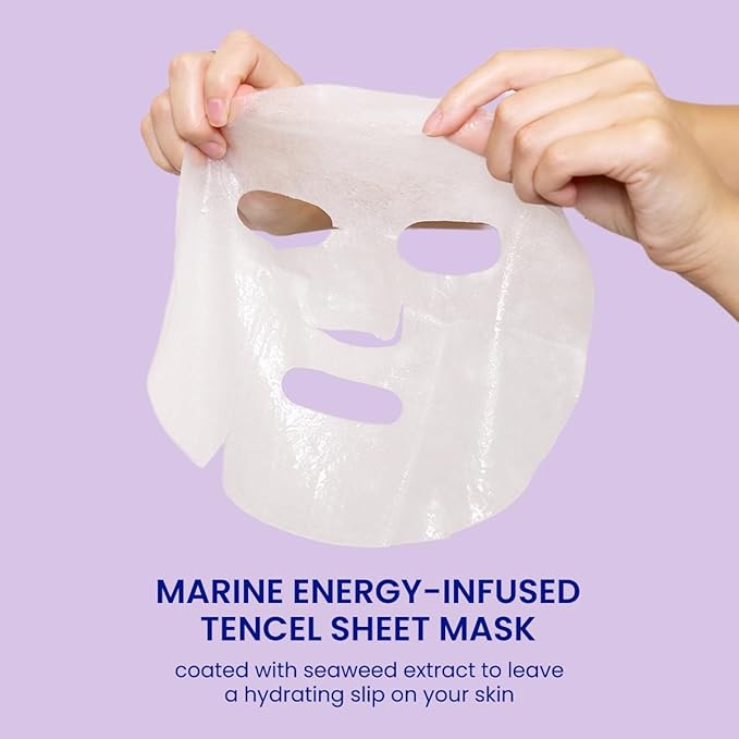 FACETORY K Beauty Face Mask Skin Care - SEA THE RADIANCE PLUMPING Sheet Mask with Peptides & Seaweed Extract | Hydrates, Firms, Rejuvenates (10 Pack)