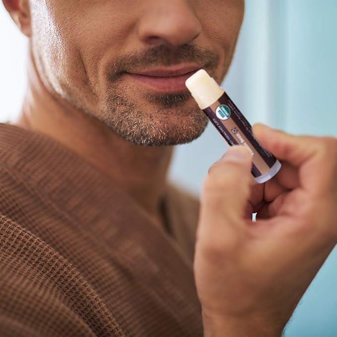 USDA Organic Lip Balm 4-Pack by Earth's Daughter - Vanilla Flavor, Beeswax, Coconut Oil, Vitamin E - Best Lip Repair Chapstick for Dry Cracked Lips.