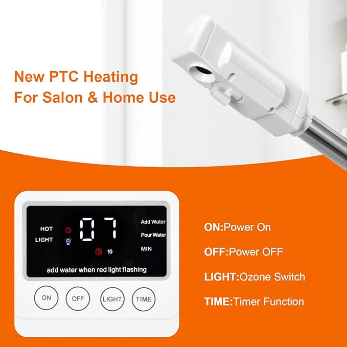 Professional Facial Steamer, Face Steamer Upgrade PTC Heating, Esthetician Steamer Hot Mist Facial Steamer for Salon Spa Beauty