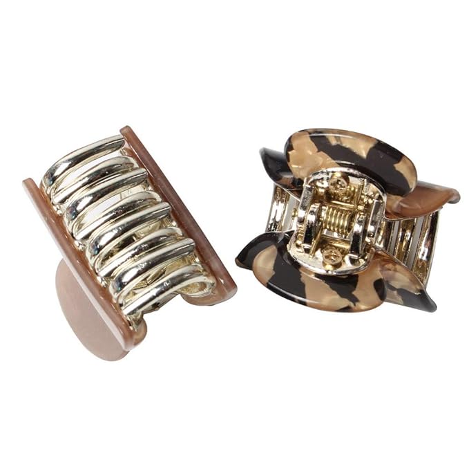 1.57 inch Floral Printed Small Acrylic Hair Claw Clips for Girls and Women,Plastic No-Slip Grip Jaw Hair Clip Hair Jaw Clamp,Pack of 12 (Color C)